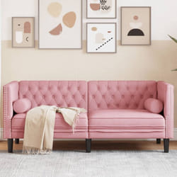 Vidaxl - Divano Chesterfield con Rinforzi 2 Posti Rosa in Velluto 108158