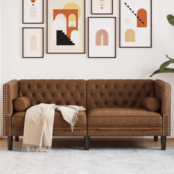 vidaXL Divano Chesterfield con Rinforzi 2 Posti Marrone in Scamosciato
