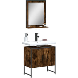 Vidaxl - Set Mobili da Bagno 2 pz Rovere Fumo in Legno Multistrato