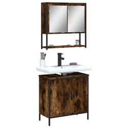 Set Mobili da Bagno 2 pz Rovere Fumo in Legno Multistratocod mxl 91508