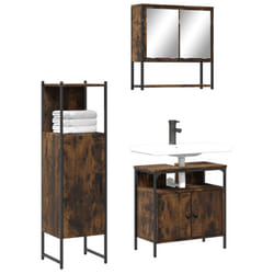 Set Mobili da Bagno 3 pz Rovere Fumo in Legno Multistratocod mxl 91301