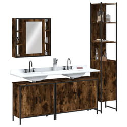 Set Mobili da Bagno 4 pz Rovere Fumo in Legno Multistratocod mxl 91360