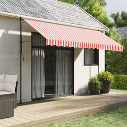Tessuto di Ricambio per Tenda Strisce Rosse e Bianche 4x3 m - Vidaxl