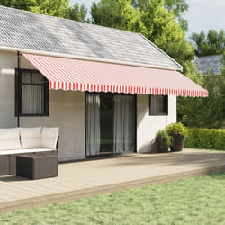 Tessuto di Ricambio per Tenda Strisce Rosse e Bianche 6x3,5 m Vidaxl 92016