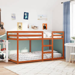vidaXL Letto a Castello Marrone Cera 75x190 cm in Legno di Pino
