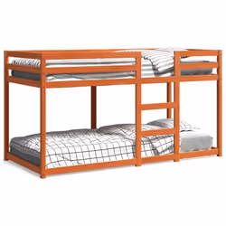 vidaXL Letto a Castello Marrone Cera 75x190 cm in Legno di Pino - Vista aggiuntiva 2