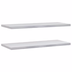 vidaXL Mensole a Muro 2 pz 100x40x3 cm Argento in Acciaio Inossidabile - Vista aggiuntiva 2