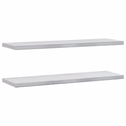 vidaXL Mensole a Muro 2 pz 100x30x3 cm Argento in Acciaio Inossidabile - Vista aggiuntiva 2
