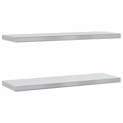 vidaXL Mensole a Muro 2 pz 75x23,5x3cm Argento in Acciaio Inossidabile - Vista aggiuntiva 2