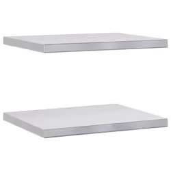 vidaXL Mensole a Muro 2 pz 50x40x3 cm Argento in Acciaio Inossidabile - Vista aggiuntiva 2