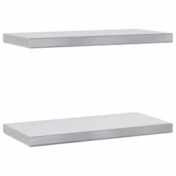 vidaXL Mensole a Muro 2 pz 50x23,5x3cm Argento in Acciaio Inossidabile - Vista aggiuntiva 2