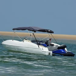Bimini di Prua Pareti Laterali Rete 4 Archi 243x(185-198)x137cm Vidaxl Blu