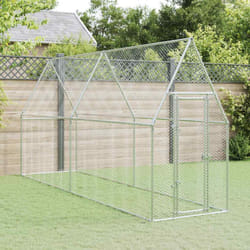 Gabbia per Polli Argento 400x100x190 cm in Acciaio Zincato Vidaxl 94471