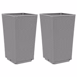 Fioriere da Giardino 2 pz Grigio Chiaro 32,5x32,5x57 cm in PPcod mxl 114090 - Vista aggiuntiva 2
