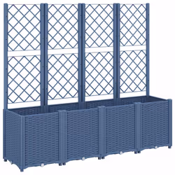Fioriera da Giardino con Traliccio Grigia 160x40x140 cm in PPcod mxl 90953 - Vista aggiuntiva 2