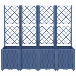 Fioriera da Giardino con Traliccio Grigia 160x40x140 cm in PPcod mxl 90953 - Vista aggiuntiva 3