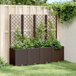 Vidaxl - Fioriera da Giardino con Traliccio Marrone 160x40x140 cm in pp 952981