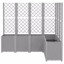 vidaXL Fioriera Giardino con Graticcio Grigio Chiaro 160x120x140 cm PP - Vista aggiuntiva 3