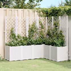 Questa fioriera da giardino con traliccio è un'ottima scelta per crescere piante rampicanti nel vostro giardino, patio e terr ...