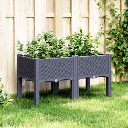 Fioriera da Giardino con Gambe Grigia 80x40x42 cm in PP