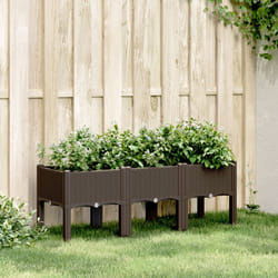 Fioriera da Giardino con Gambe Marrone 120x40x42 cm in PPcod mxl 115318