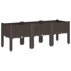 Fioriera da Giardino con Gambe Marrone 120x40x42 cm in PPcod mxl 115318 - Vista aggiuntiva 2