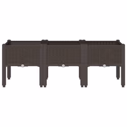 Fioriera da Giardino con Gambe Marrone 120x40x42 cm in PPcod mxl 115318 - Vista aggiuntiva 3