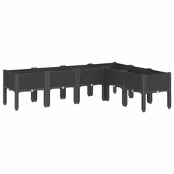 Fioriera da Giardino con Gambe Nera 160x120x42 cm in PPcod mxl 91413 - Vista aggiuntiva 2