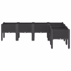 Fioriera da Giardino con Gambe Nera 160x120x42 cm in PPcod mxl 91413 - Vista aggiuntiva 3