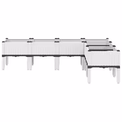 Fioriera da Giardino con Gambe Bianca 160x120x42 cm in PPcod mxl 115379 - Vista aggiuntiva 3