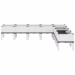 Fioriera da Giardino con Gambe Bianca 200x160x42 cm in PPcod mxl 115380 - Vista aggiuntiva 3