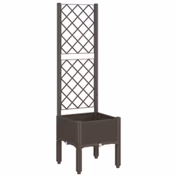 Fioriera da Giardino con Traliccio Marrone 40x40x142 cm in PPcod mxl 91661 - Vista aggiuntiva 2