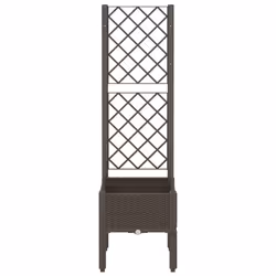 Fioriera da Giardino con Traliccio Marrone 40x40x142 cm in PPcod mxl 91661 - Vista aggiuntiva 3