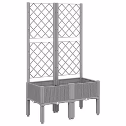 Fioriera da Giardino con Graticcio Grigio Chiaro 80x40x142cm PPcod mxl 91660 - Vista aggiuntiva 2