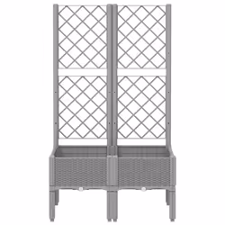 Fioriera da Giardino con Graticcio Grigio Chiaro 80x40x142cm PPcod mxl 91660 - Vista aggiuntiva 3