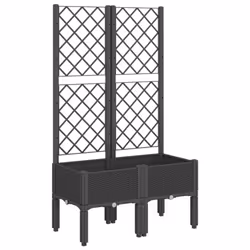 Fioriera da Giardino con Traliccio Nera 80x40x142 cm in PPcod mxl 115621 - Vista aggiuntiva 2