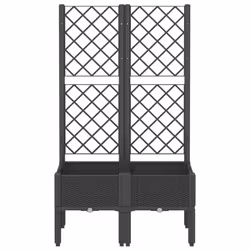 Fioriera da Giardino con Traliccio Nera 80x40x142 cm in PPcod mxl 115621 - Vista aggiuntiva 3