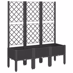 Fioriera da Giardino con Traliccio Nera 120x40x142 cm in PPcod mxl 117104 - Vista aggiuntiva 2