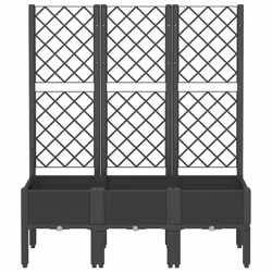Fioriera da Giardino con Traliccio Nera 120x40x142 cm in PPcod mxl 117104 - Vista aggiuntiva 3