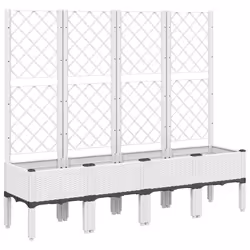 Fioriera da Giardino con Traliccio Bianco 160x40x142 cm in PPcod mxl 91751 - Vista aggiuntiva 2