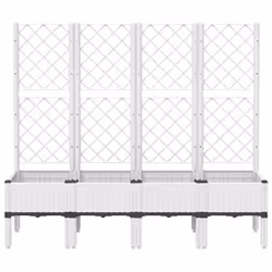 Fioriera da Giardino con Traliccio Bianco 160x40x142 cm in PPcod mxl 91751 - Vista aggiuntiva 3