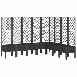 Fioriera da Giardino con Traliccio Nera 200x160x142 cm in PPcod mxl 91912 - Vista aggiuntiva 2