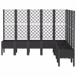 Fioriera da Giardino con Traliccio Nera 200x160x142 cm in PPcod mxl 91912 - Vista aggiuntiva 3