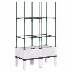 Fioriera da Giardino con Graticcio Bianco 80x40x142,5 cm PPcod mxl 115909 - Vista aggiuntiva 2