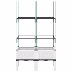 Fioriera da Giardino con Graticcio Bianco 80x40x142,5 cm PPcod mxl 115909 - Vista aggiuntiva 3