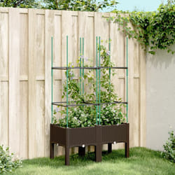 Vidaxl - Fioriera da Giardino con Traliccio Marrone 80x40x142,5 cm in pp 18618