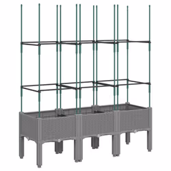 Fioriera Giardino con Traliccio Grigio Chiaro 120x40x142,5cm PPcod mxl 91919 - Vista aggiuntiva 2