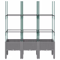 Fioriera Giardino con Traliccio Grigio Chiaro 120x40x142,5cm PPcod mxl 91919 - Vista aggiuntiva 3