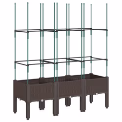 Fioriera da Giardino con Traliccio Marrone 120x40x142,5cm in PPcod mxl 91911 - Vista aggiuntiva 2