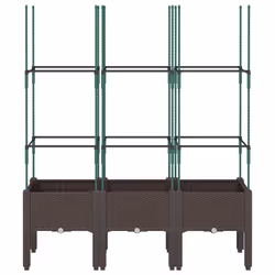 Fioriera da Giardino con Traliccio Marrone 120x40x142,5cm in PPcod mxl 91911 - Vista aggiuntiva 3
